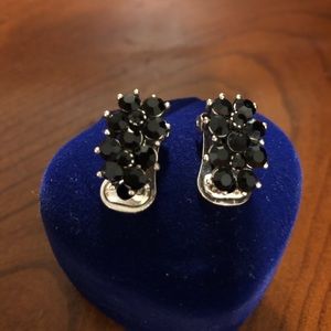 Black clip on earrings